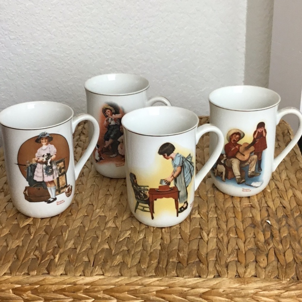 Vintage Norman Rockwell, 1981 coffee/tea cups